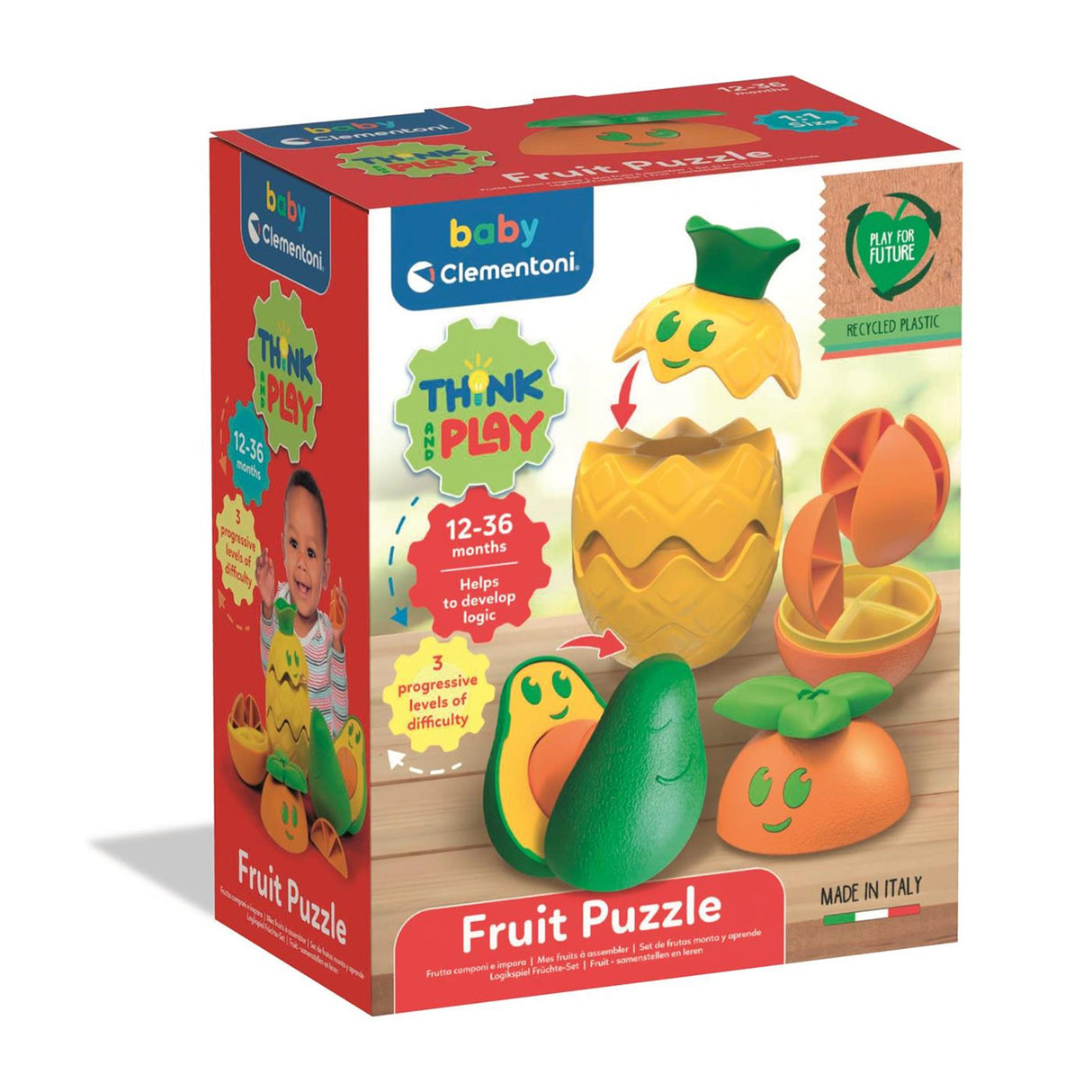 Clementoni bébé pile de fruits, 12 pcs.