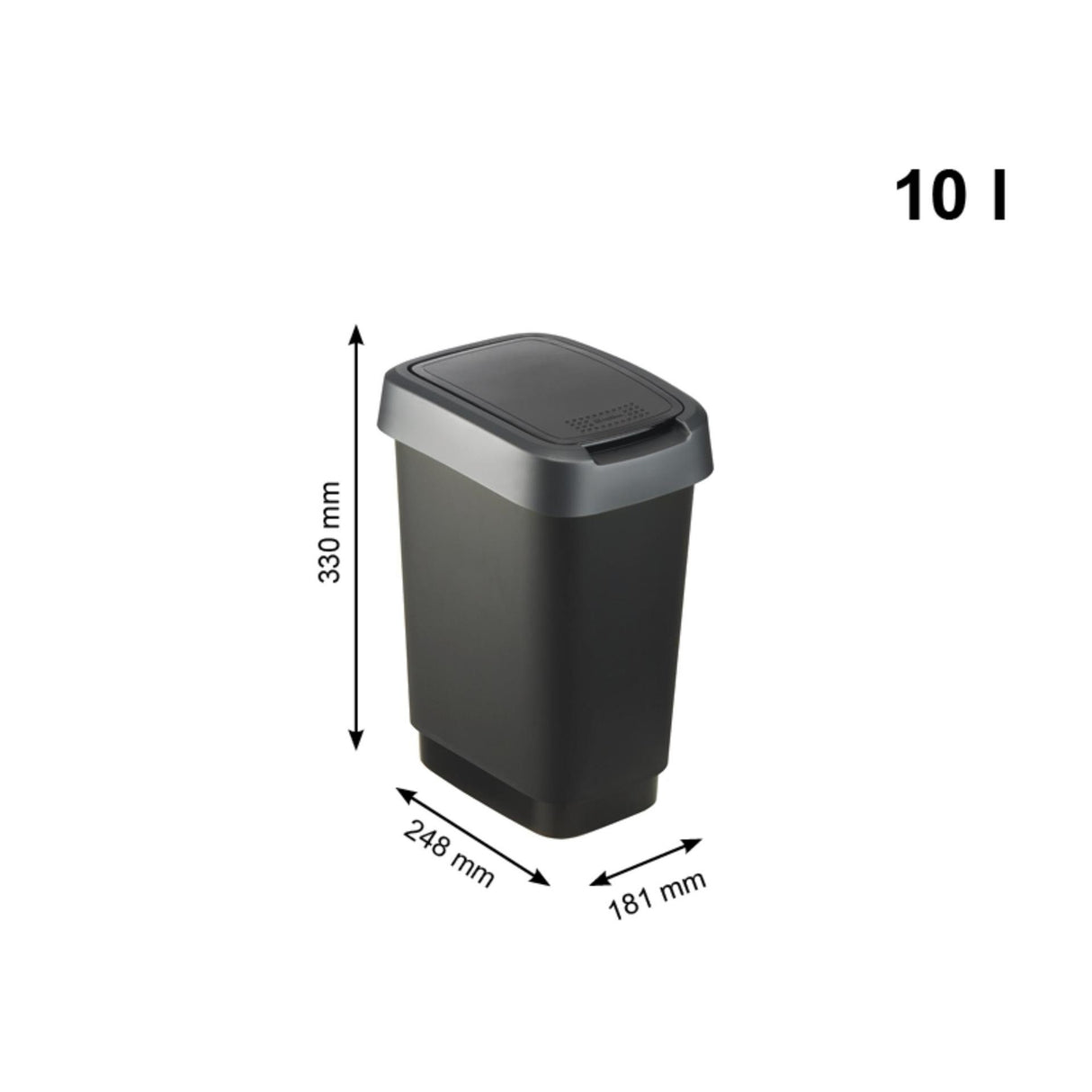 Rotho Twist Abfallbehälter 10l schwarz