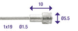 REM Binnenkabel Elvedes 2000mm stainless steel Ø1.5mm V-nipple (100 pieces)