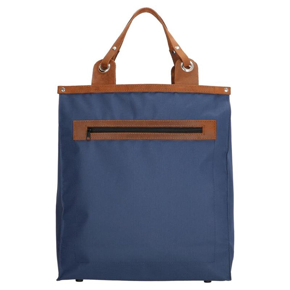 Bolsa de compras com alça de couro azul