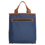 Bolsa de compras com alça de couro azul