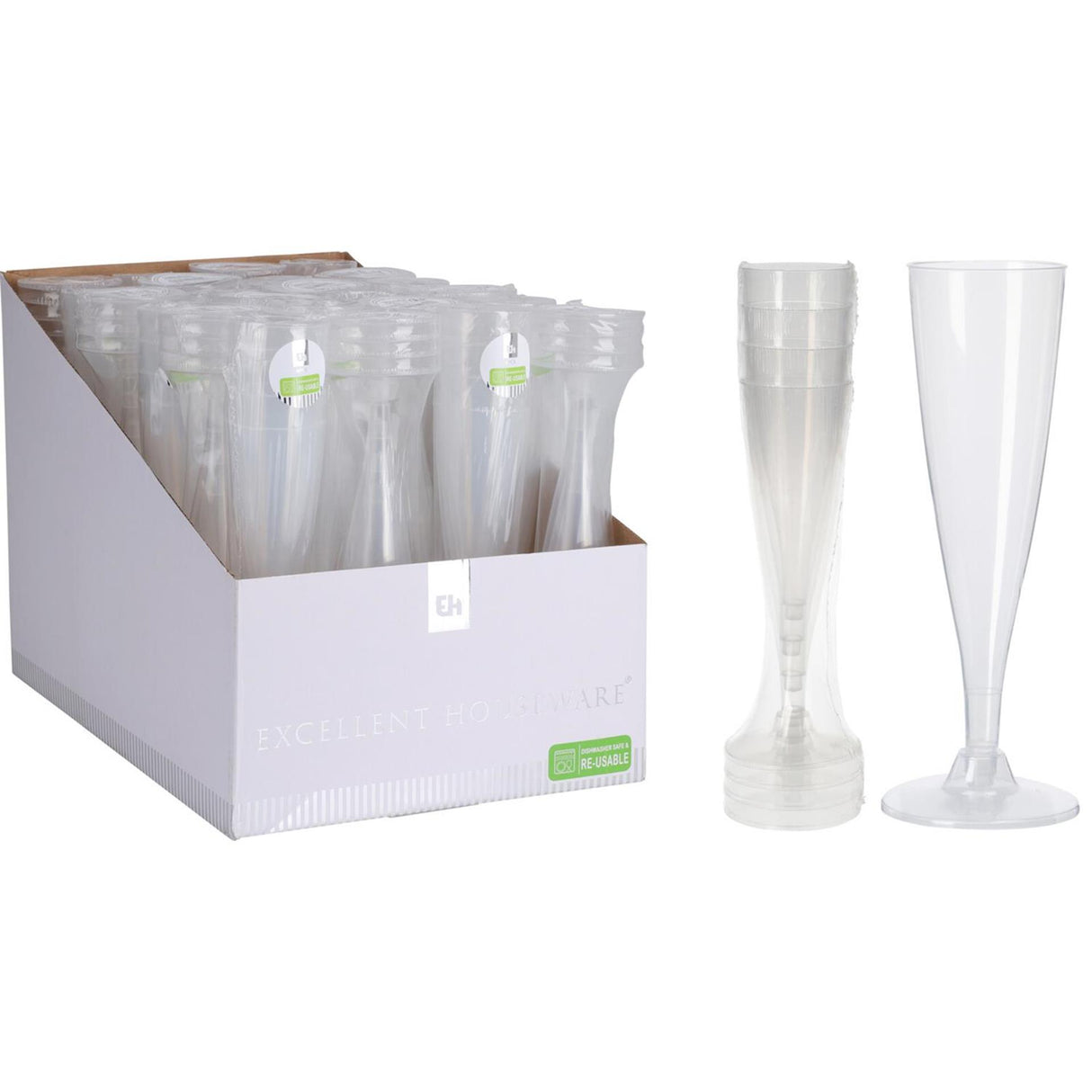 Excellent houseware champagneglas kunststof 130ml set van 4