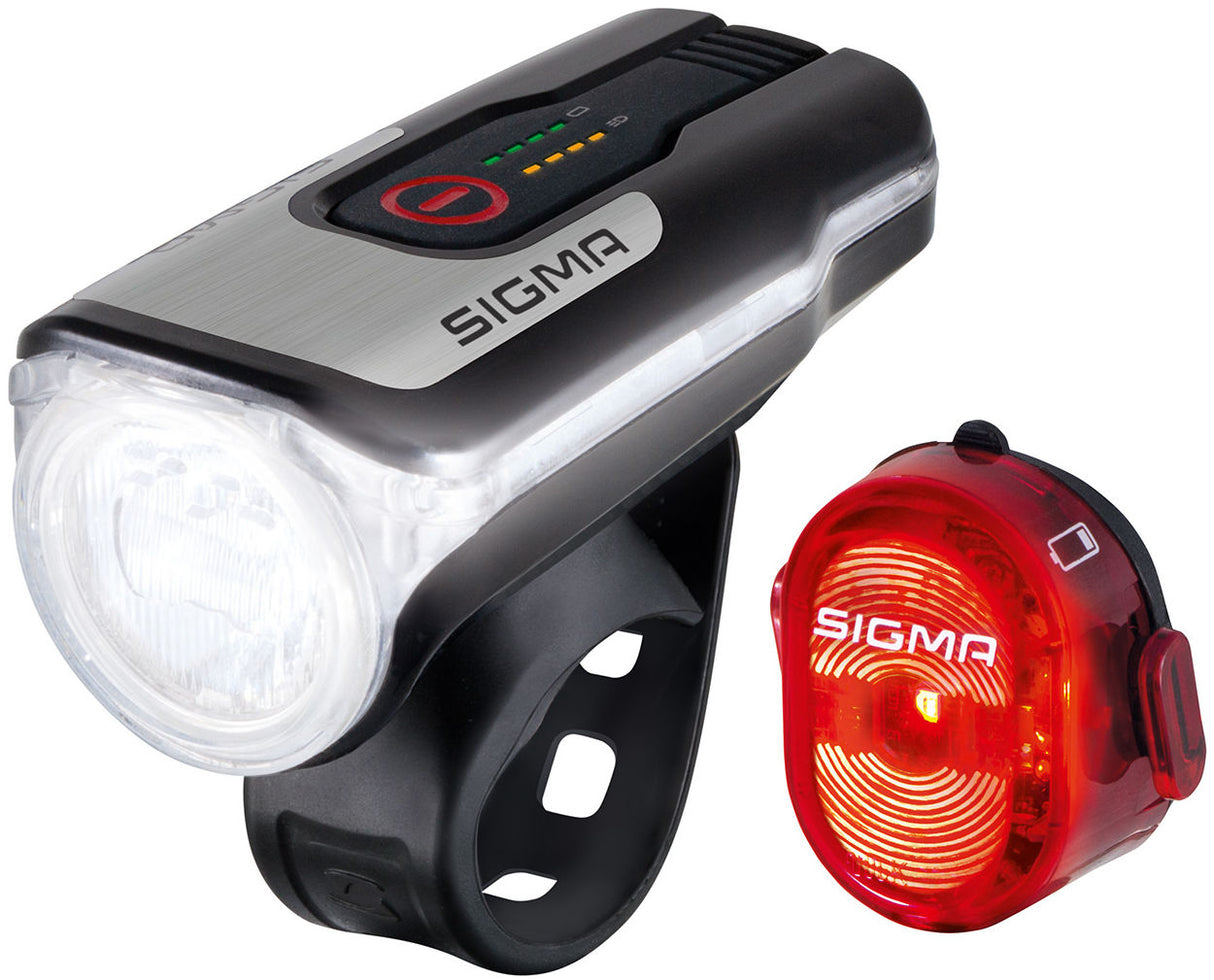 Socraigh Soilse Sigma Aura 80 USB Ceannlampa + Nugget II Taillight