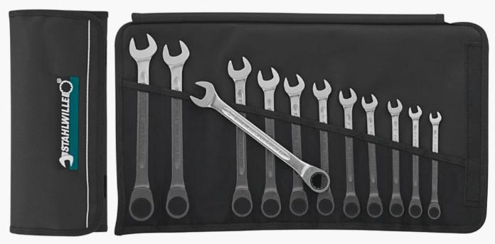 Stahlwille ratel ringsteeksleutelset 12-dlg plat