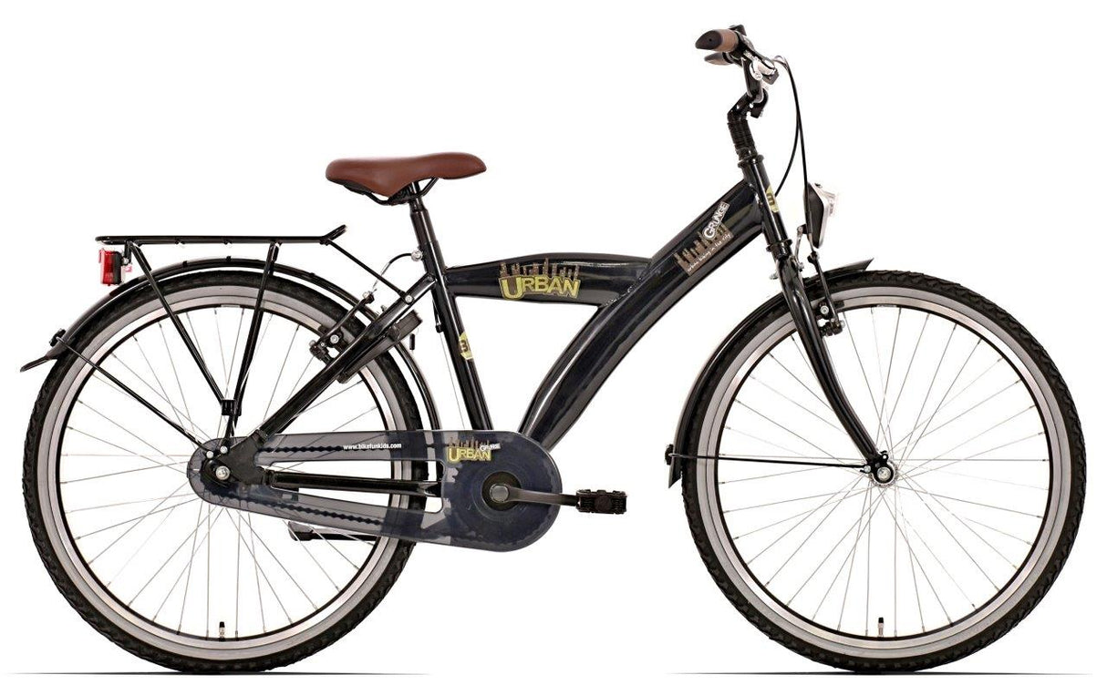 Bikefun bicicleta infantil cidade urbana 26 polegadas com cubo de freio de 3 marchas Nexus - preto