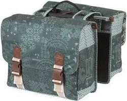 Basil Bohème duebel Vëlo Bag - gréng, Waasser -Restoting, 35L, dorënner MIK Adapelplaat