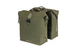 Basil Soho Double Bicycle Bag Nordlicht - vanntett bagasjebærerpose for elektrisk sykkel - grønn