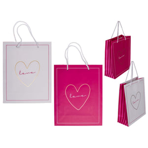 Ootb presentpåse love 18x8x23cm rosa vit