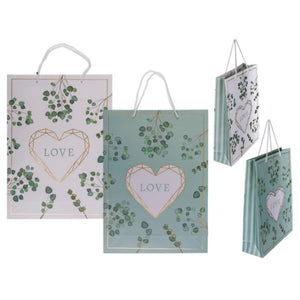 Saco de presente Ootb amor 25x8,5x34cm verde branco