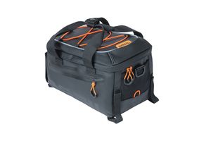 Basil Miles Bagage Thruinga taske - Sporty cykelpose til mænd og kvinder - sort orange - vandtæt - 7 liter