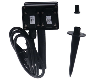 Multiprise de jardin sans marque avec minuterie | 2 pièces