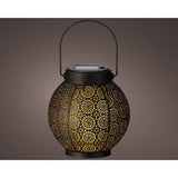 Solar Lantern Metal Black Gold 14 cm średnica