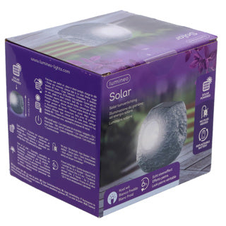 Solární lampa Kaemingk kámen šedý polyresin