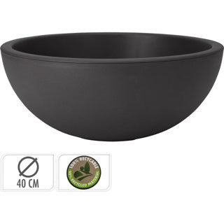 Garden Garden Garden PlantPot Flower Pot de plástico redondo Antracita 40x16 Afuera
