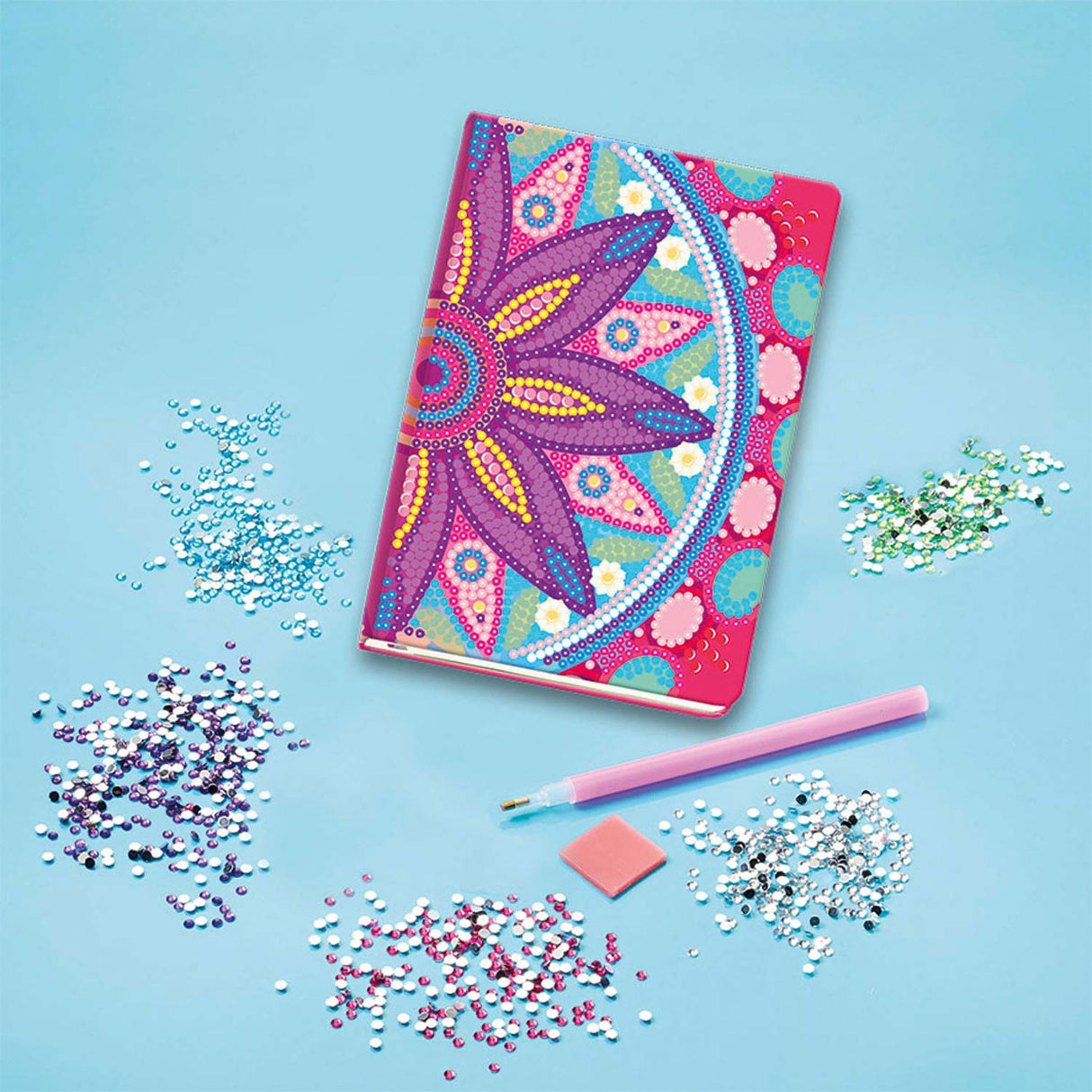 Tom Diamond Painting Diary - Flower Mandala růžová