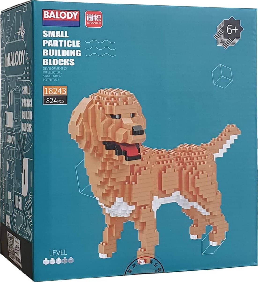 Balody Golden Retriever Dog with Nanoblocks Mini Lego Building Stones 824 Parts