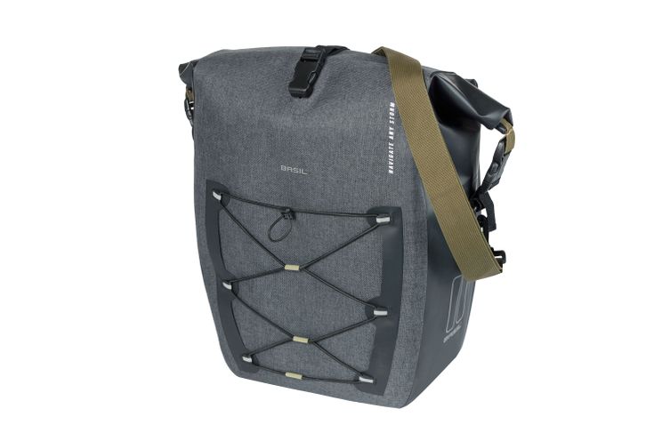 Basil Navigator Storm Mik Side Bicycle Bag - Sporty og funktionel enkelt cykelpose - sort - 100% vandtæt