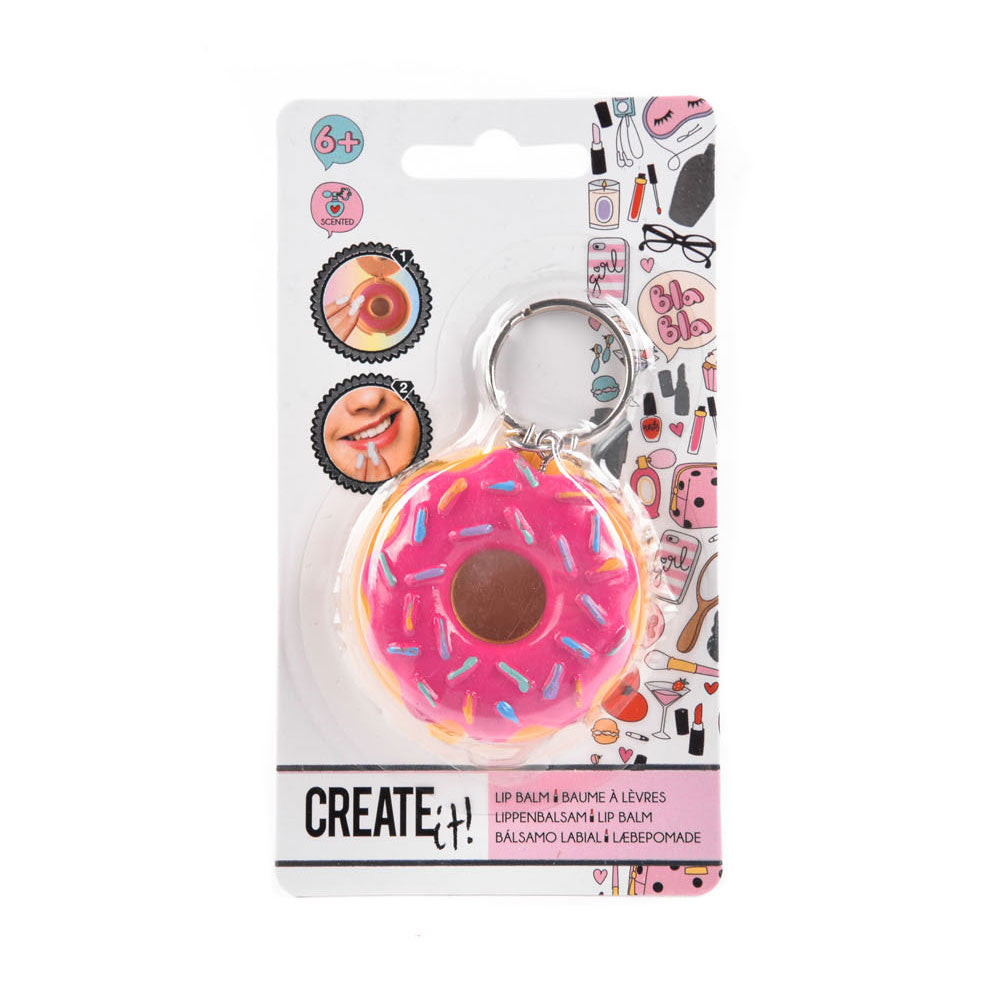 Create it! Beauty key ring donut with lip balm