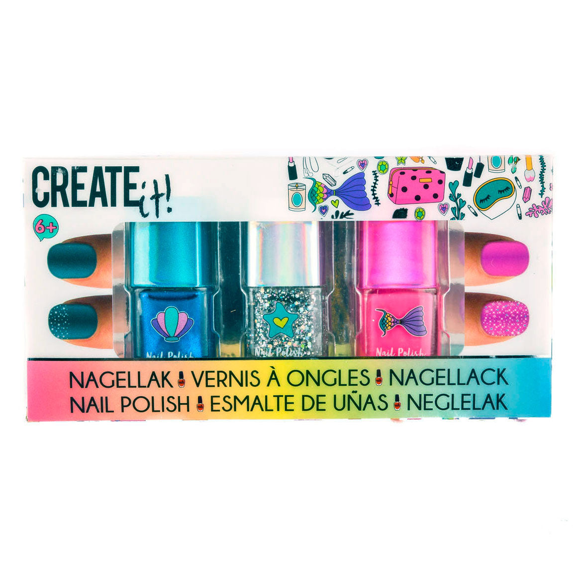 Create it! Beauty nail polish glitter, 3st.