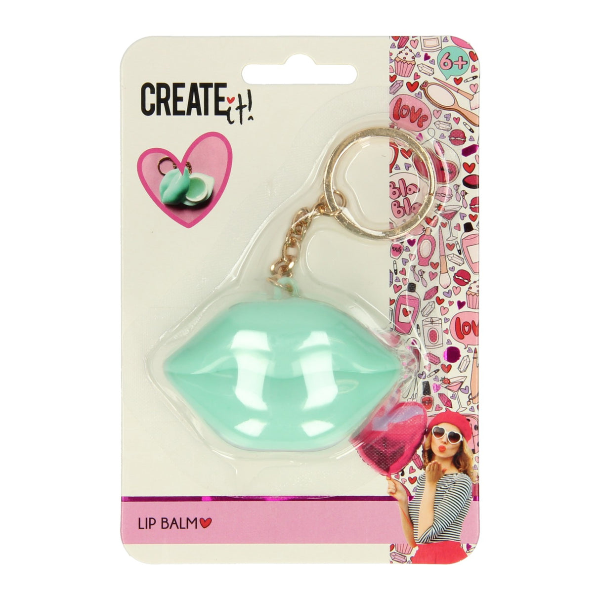 Create it! heart lip balm key ring