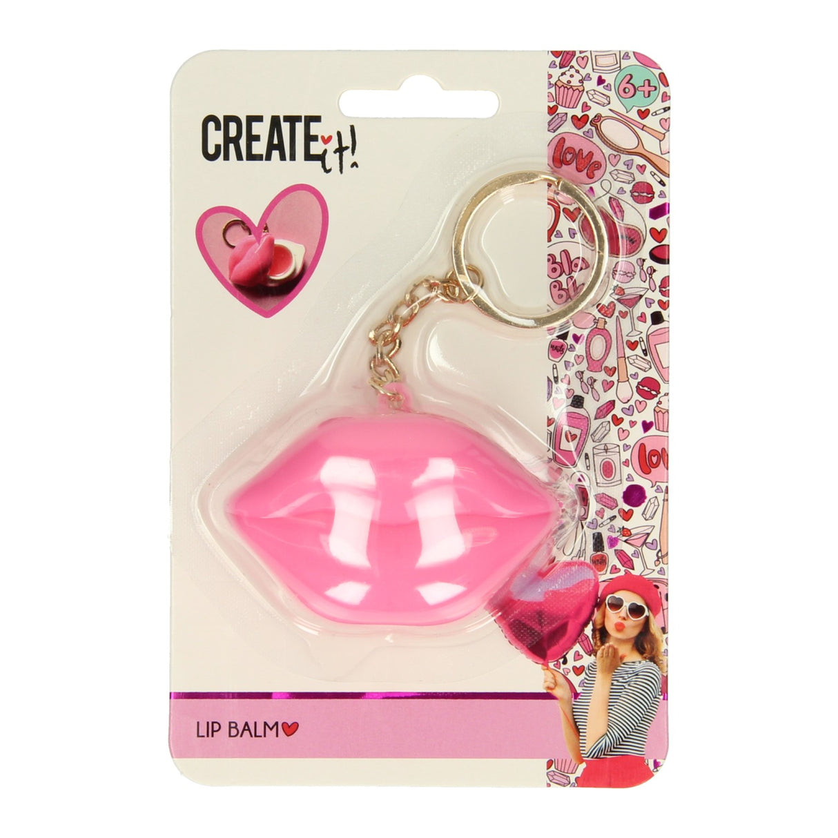 Create it! heart lip balm key ring