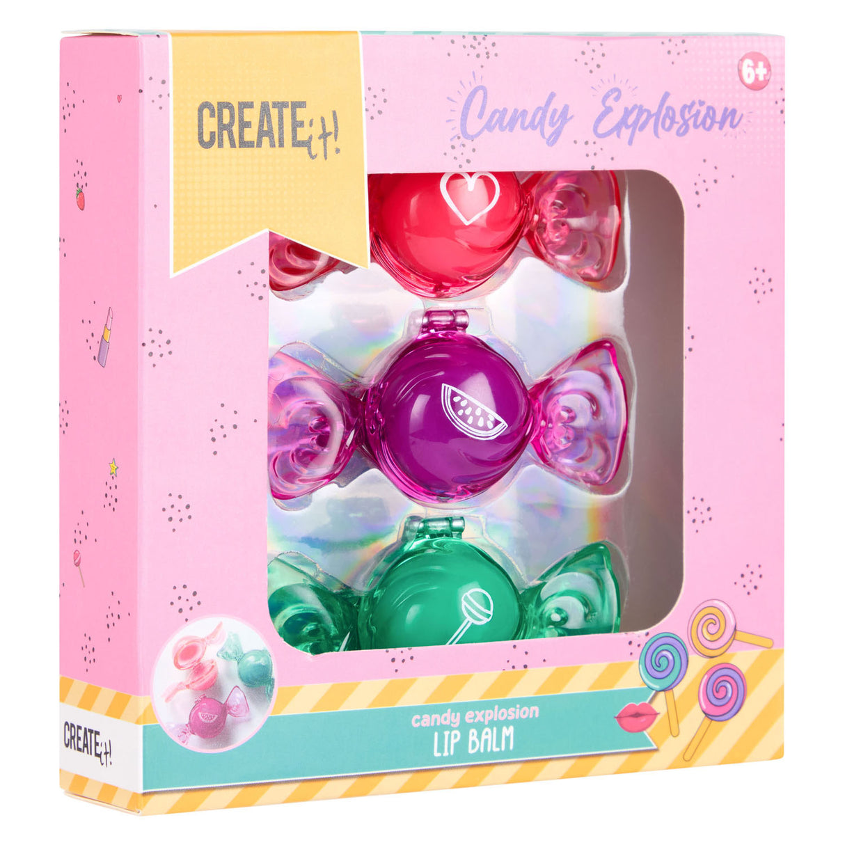 Create it! Candy lip balm cool box, 3st.