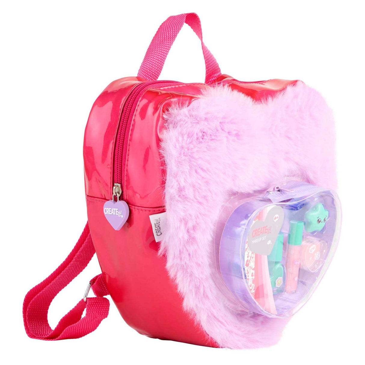 Canenco create it! beauty make-up set in fluffy rugtas love paars