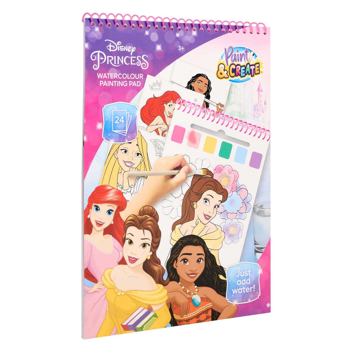 Canenco disney prinses water verfset boek - incl kwast