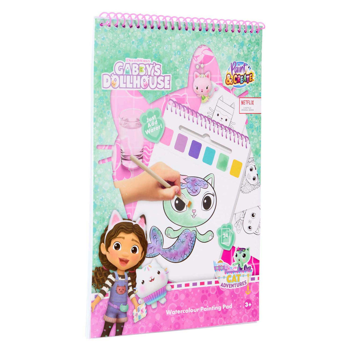 Canenco gabby's dollhouse water verfset boek - incl kwast