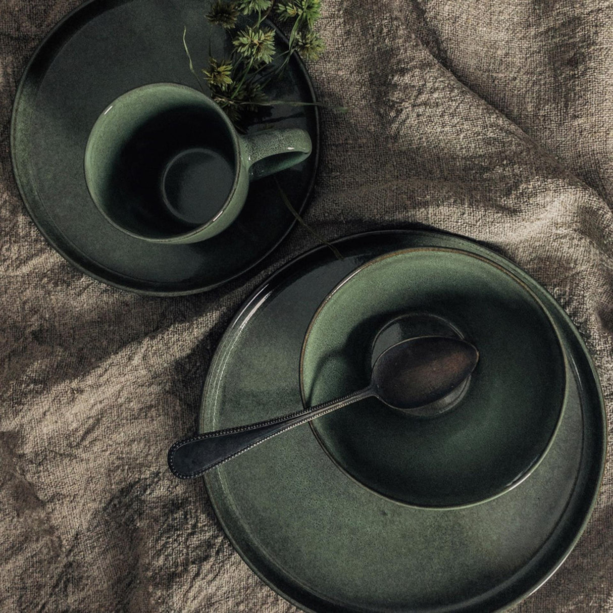 Dutch rose serenity bord ø18,5cm groen 4st