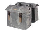 Basil Elegance Double Bicycle Bag, Chateau Taupe, Recycled PET, Universal Bridge, 40-49L