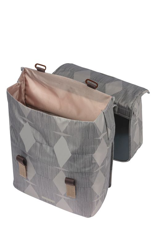 Basil elegance dobbelt cykelpose, genanvendt kæledyr, vandforskydning, mik, sort, 40-49L