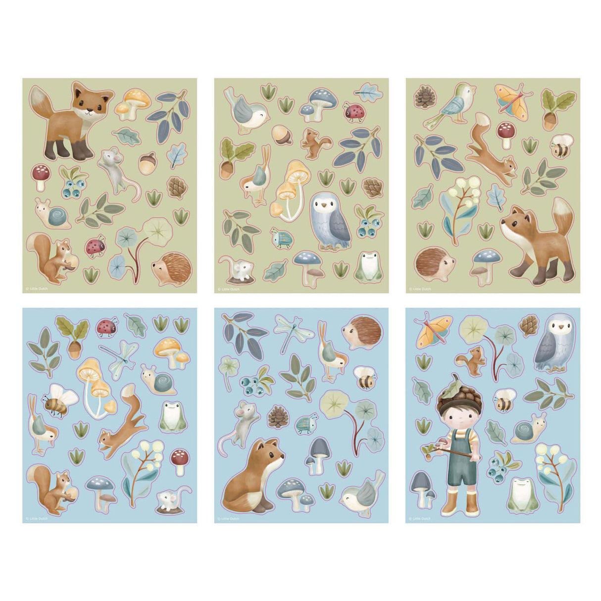 Kleine niederländische Stickerset Forest Freunde