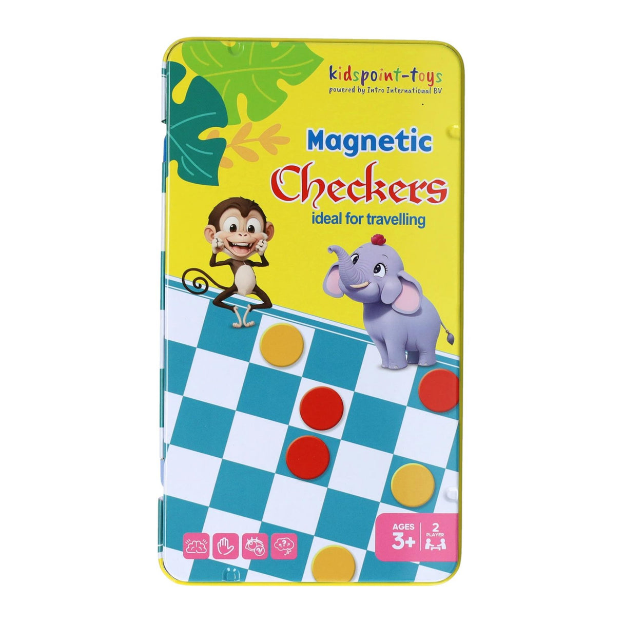 Intro magnetic travel game in tin chess checkers