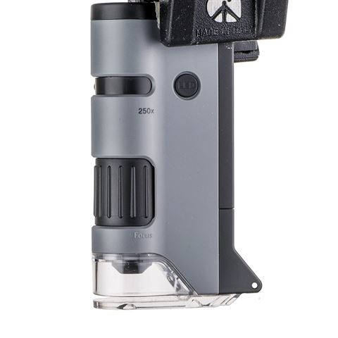 Carson handheld microscope MP-250 microflip 100-200x with smartphone adapter