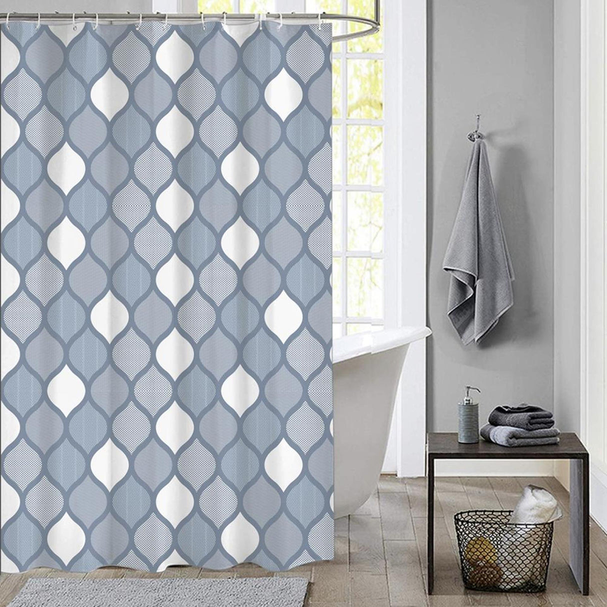 Cortina de ducha de la casa holandesa 180x200 Geo azul