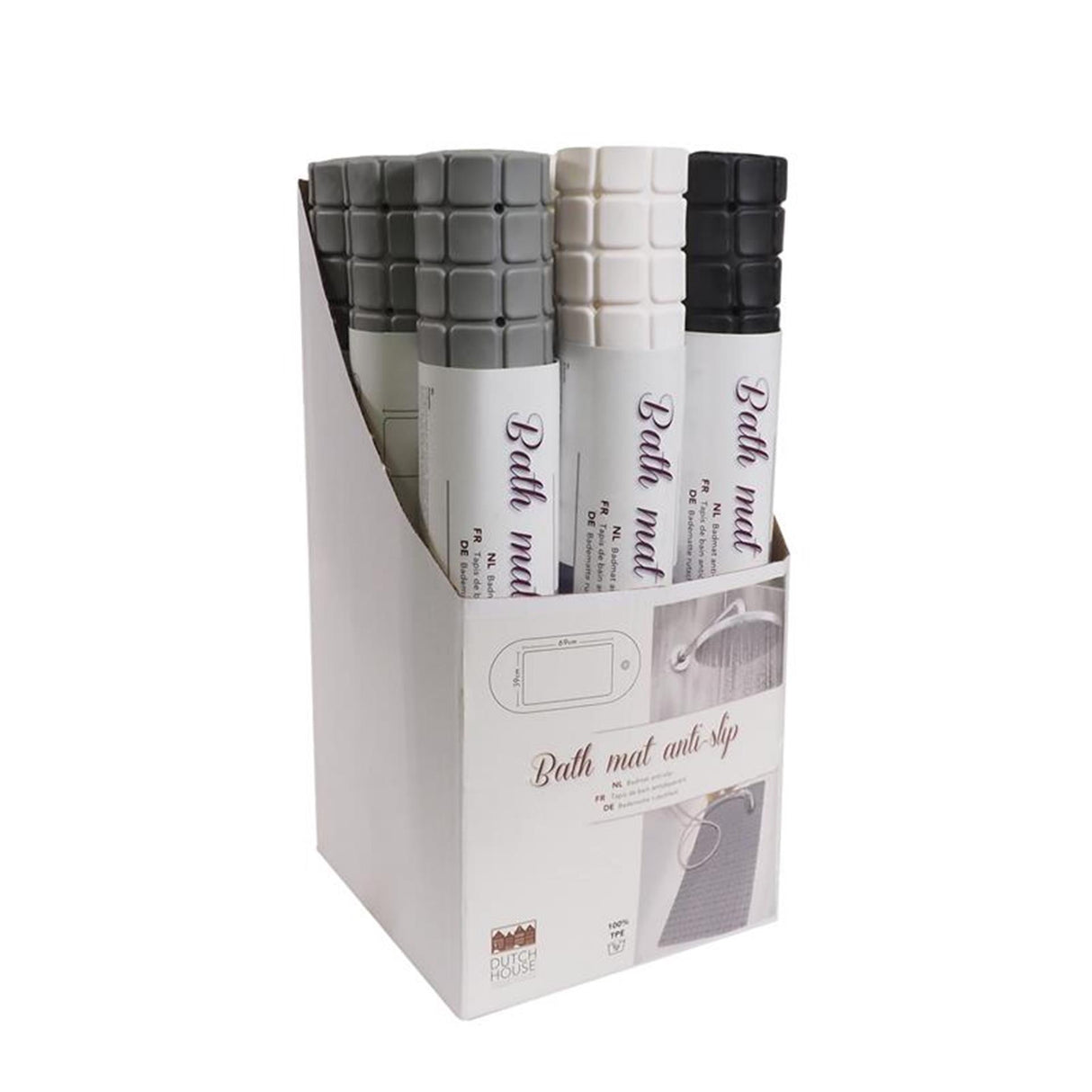 Alfombra de ducha antideslizante Dutch house 69x39 cm negro