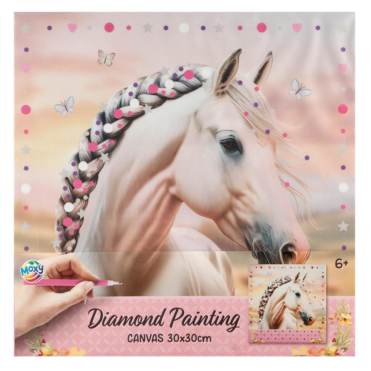 Creative craft group diamond painting on canvas horse collection 30x30 cm