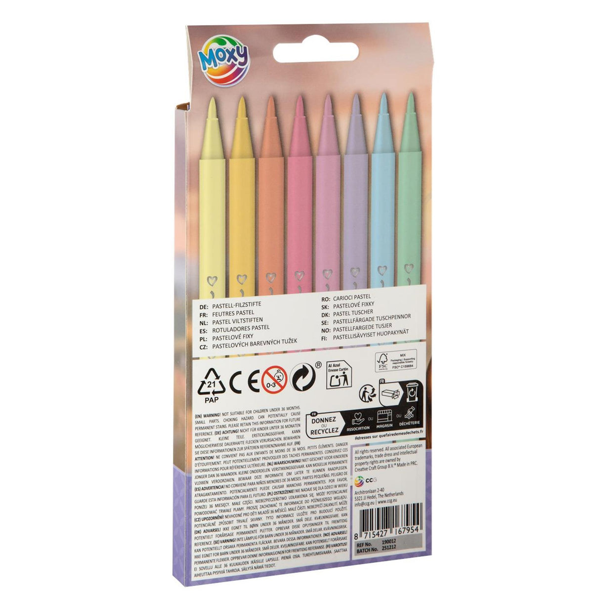 Creative craft group felt-tip pens pastel horse collection 8 pieces