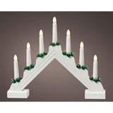 Abi led raamdecoratie hout trap steady binnen wit warm wit 4,8x39,5x32 cm
