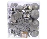 Edelman decoración árbol irrompible plata 40 piezas | 3 piezas