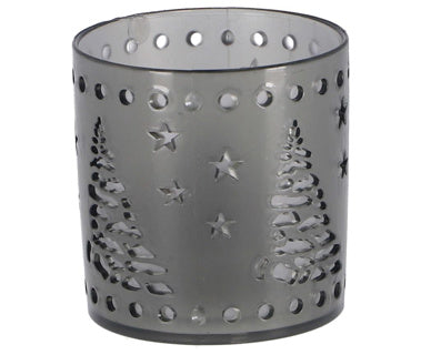 Tealight holder LED 7.5 cm Gray