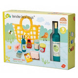 Tender toys wooden shopping + canvas bag