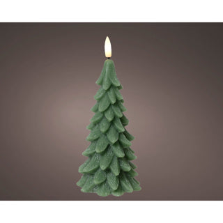 Led kaars wax steady binnen groen h.19.3cm d.8cm