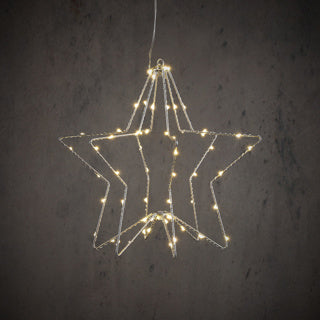 Edelman stjärnhängande silver varmvit 60led bo - h30xd30cm | 3 stycken