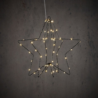 Edelman stjärnhängande svart varmvit 60led bo - h32xd30cm | 3 stycken