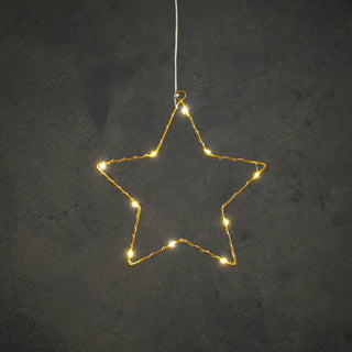 Edelman ster goud warm wit 10led battery operated - d25cm