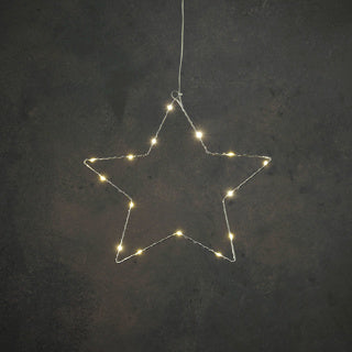 Edelman star silver varmvit 15led batteridriven d34cm | 6 stycken