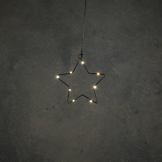 Edelman star svart varmvit 8led batteridriven - d15cm | 6 stycken