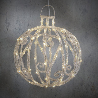 Edelman kroonluchter acryl zilver warm wit ip44 80 led timer - h32xd30cm